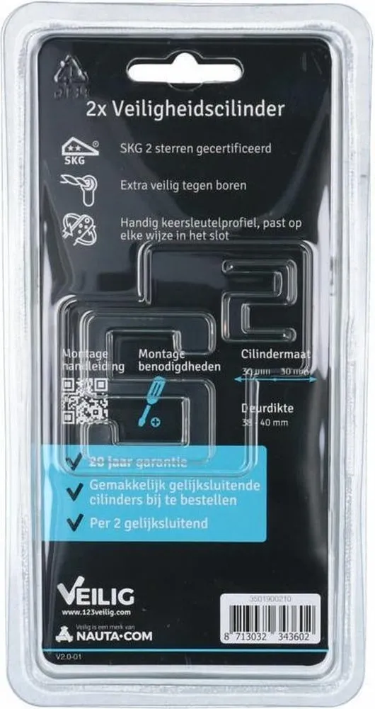 VEILIG veiligheidsprofielcilinder 30/30 SKG**